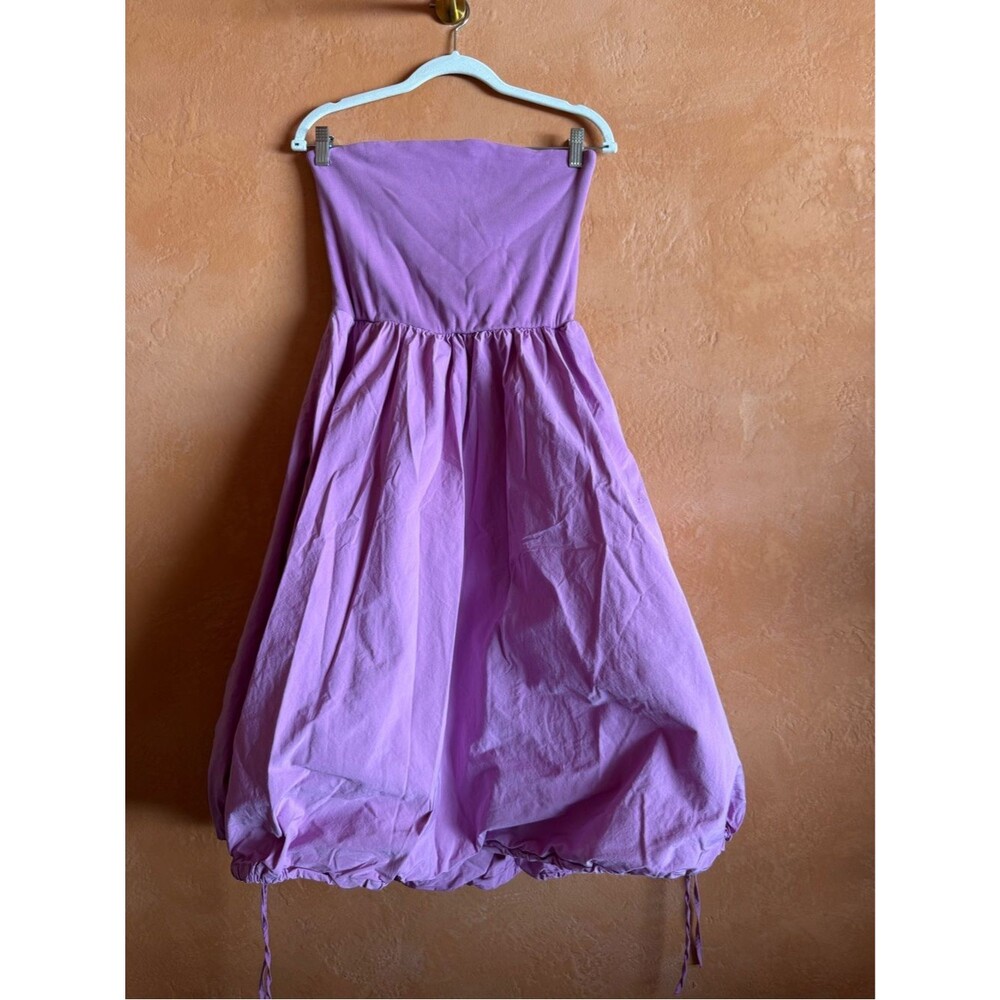 Anthropologie Daily Practice Strapless Bubble Hem Midi Dress Large